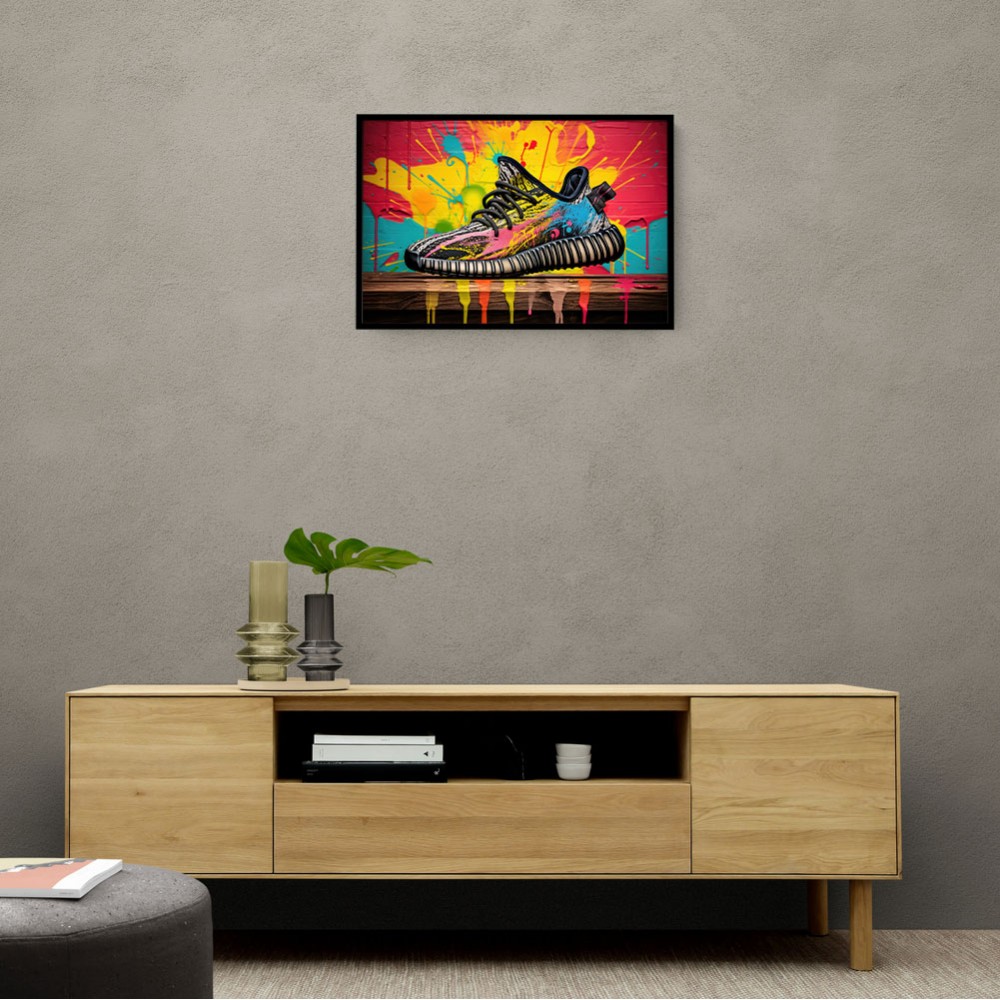 Yeezy Boost 350 Sneakers Graffiti Style 1 Wall Art